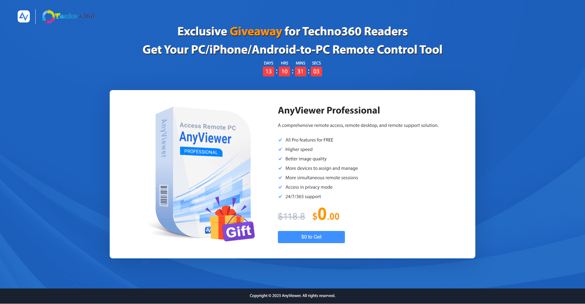 Chia sẻ bản quyền AnyViewer Professional