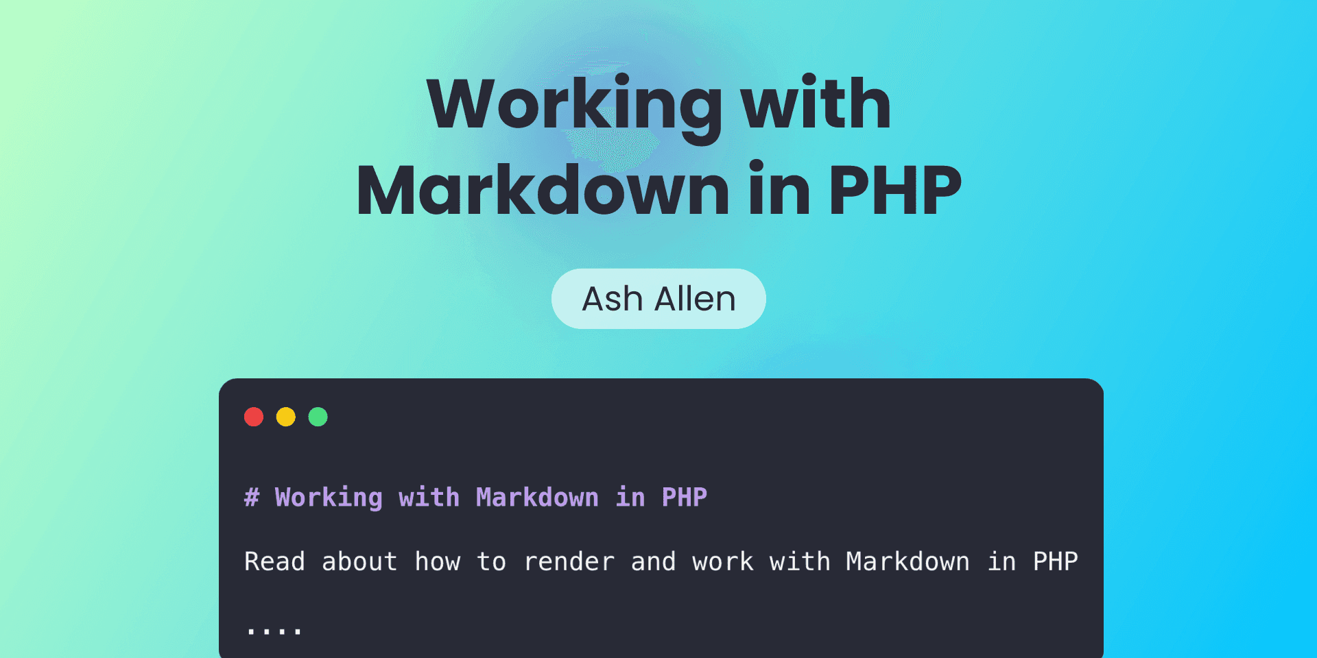 Working with Markdown in PHP