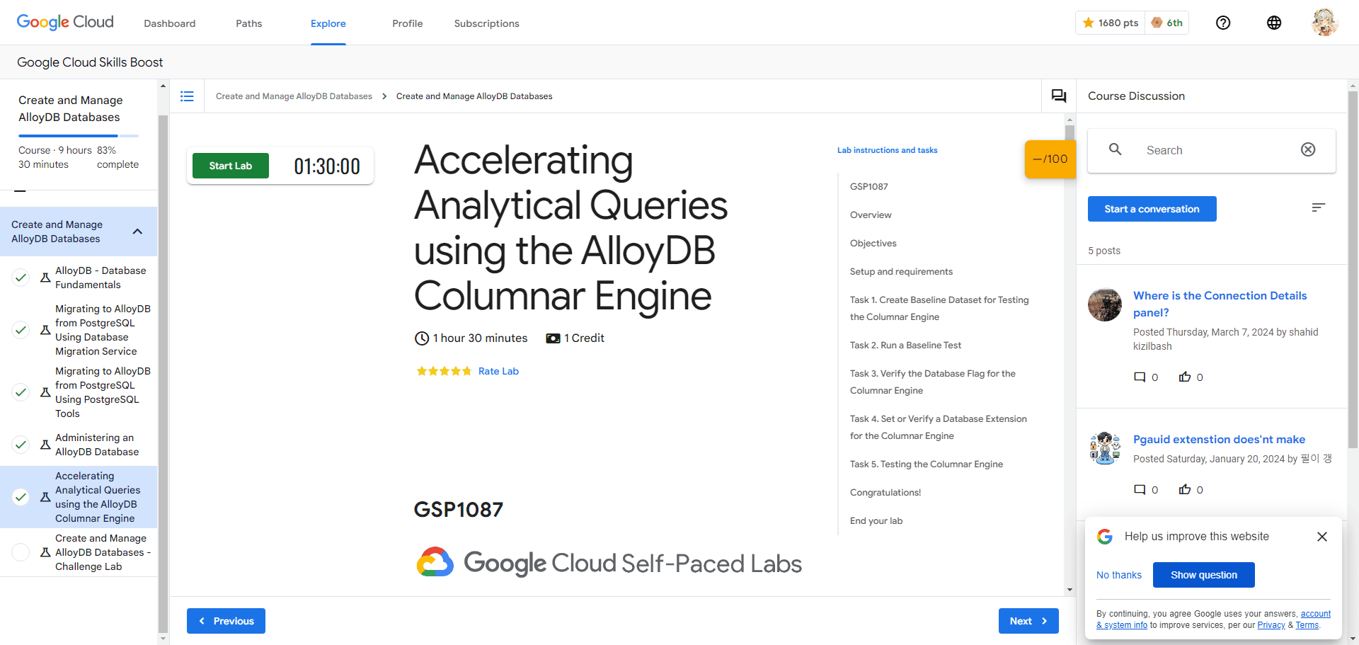 Accelerating Analytical Queries using the AlloyDB Columnar Engine