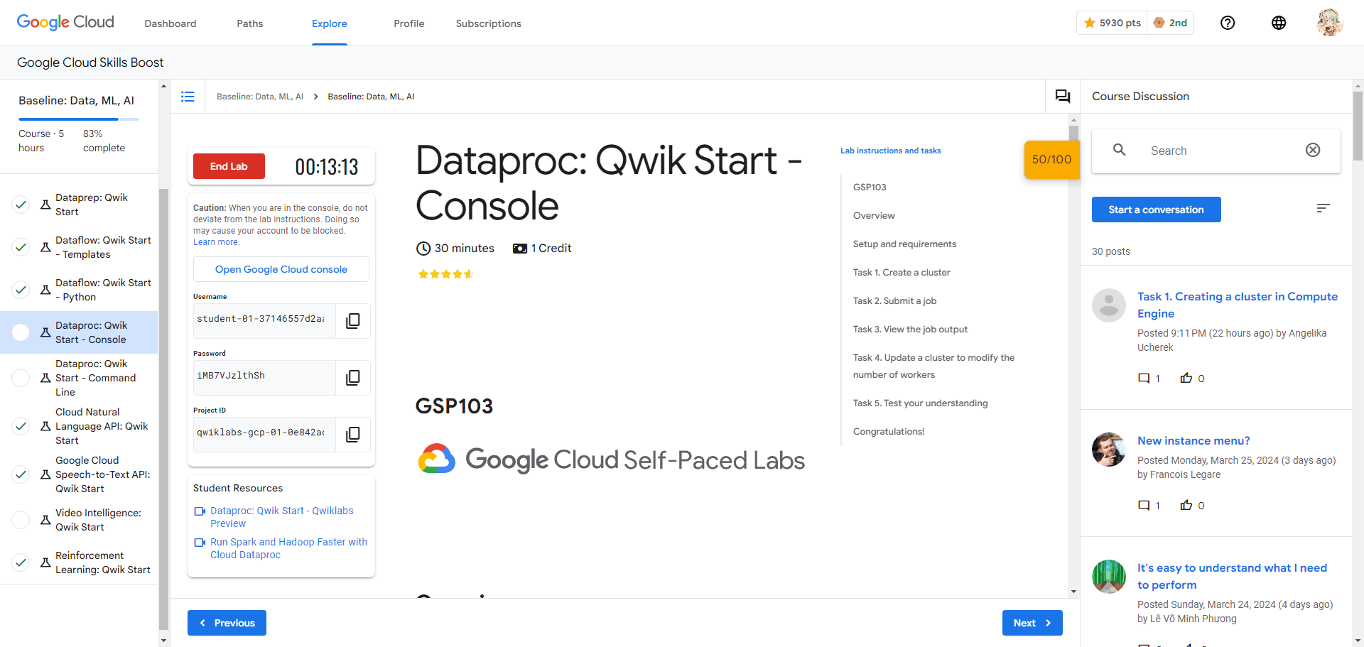 Dataproc: Qwik Start - Console