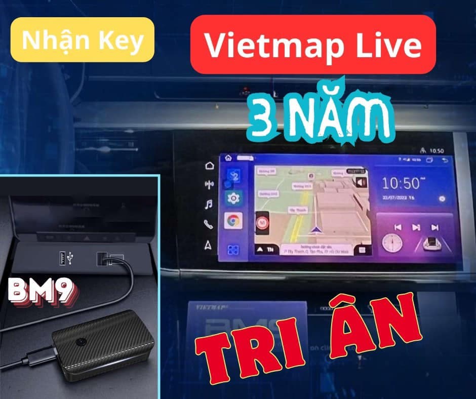 Hướng Dẫn Nhận Key Vietmap Live 3 Năm Miễn Phí trên BM9, BS10