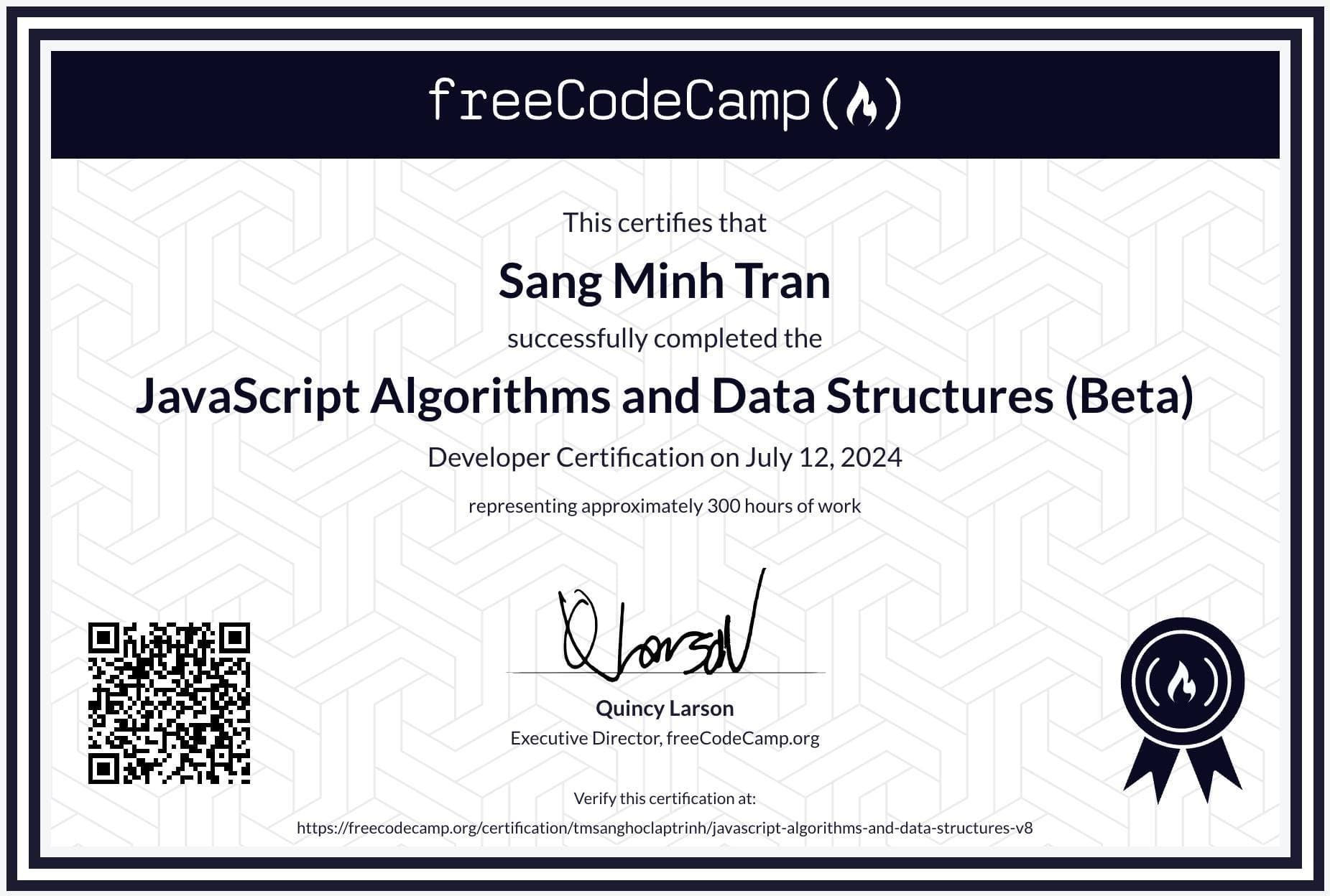 Đạt chứng chỉ "JavaScript Algorithms and Data Structures" trên freeCodeCamp trong 5 ngày