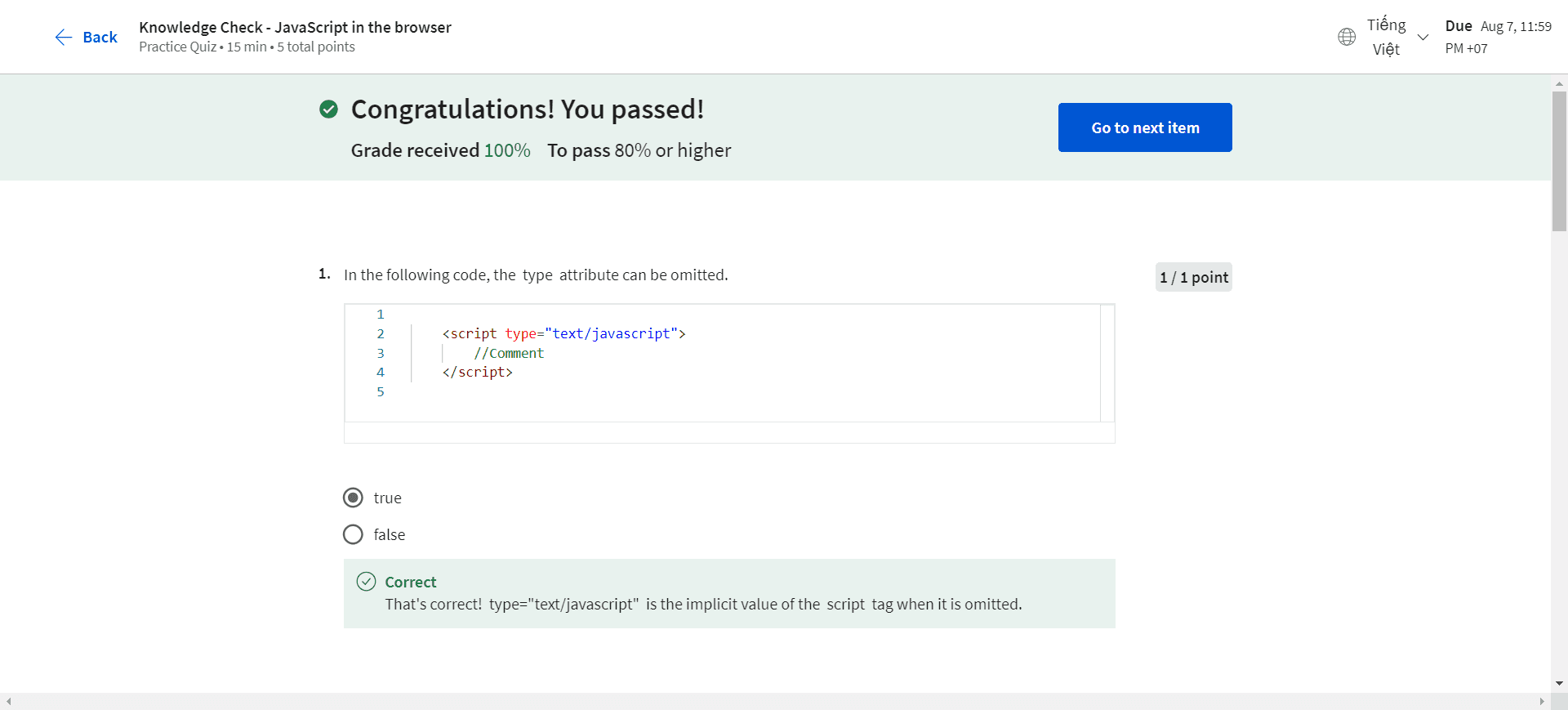 Knowledge Check - JavaScript in the browser
