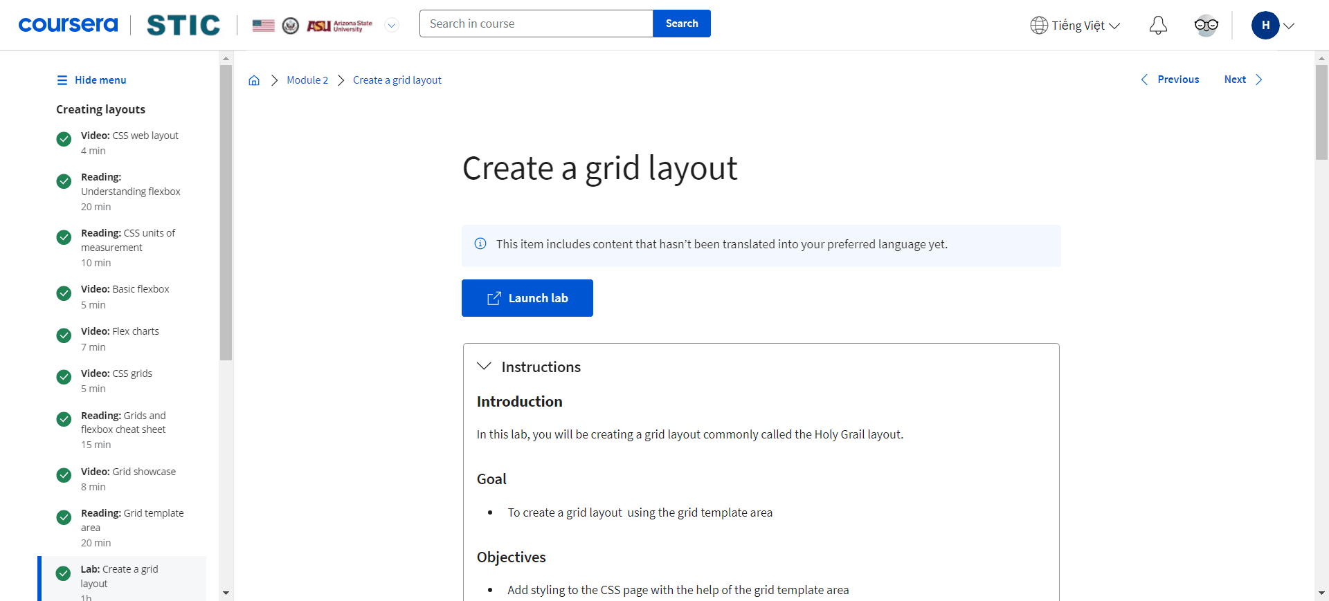 Create a grid layout