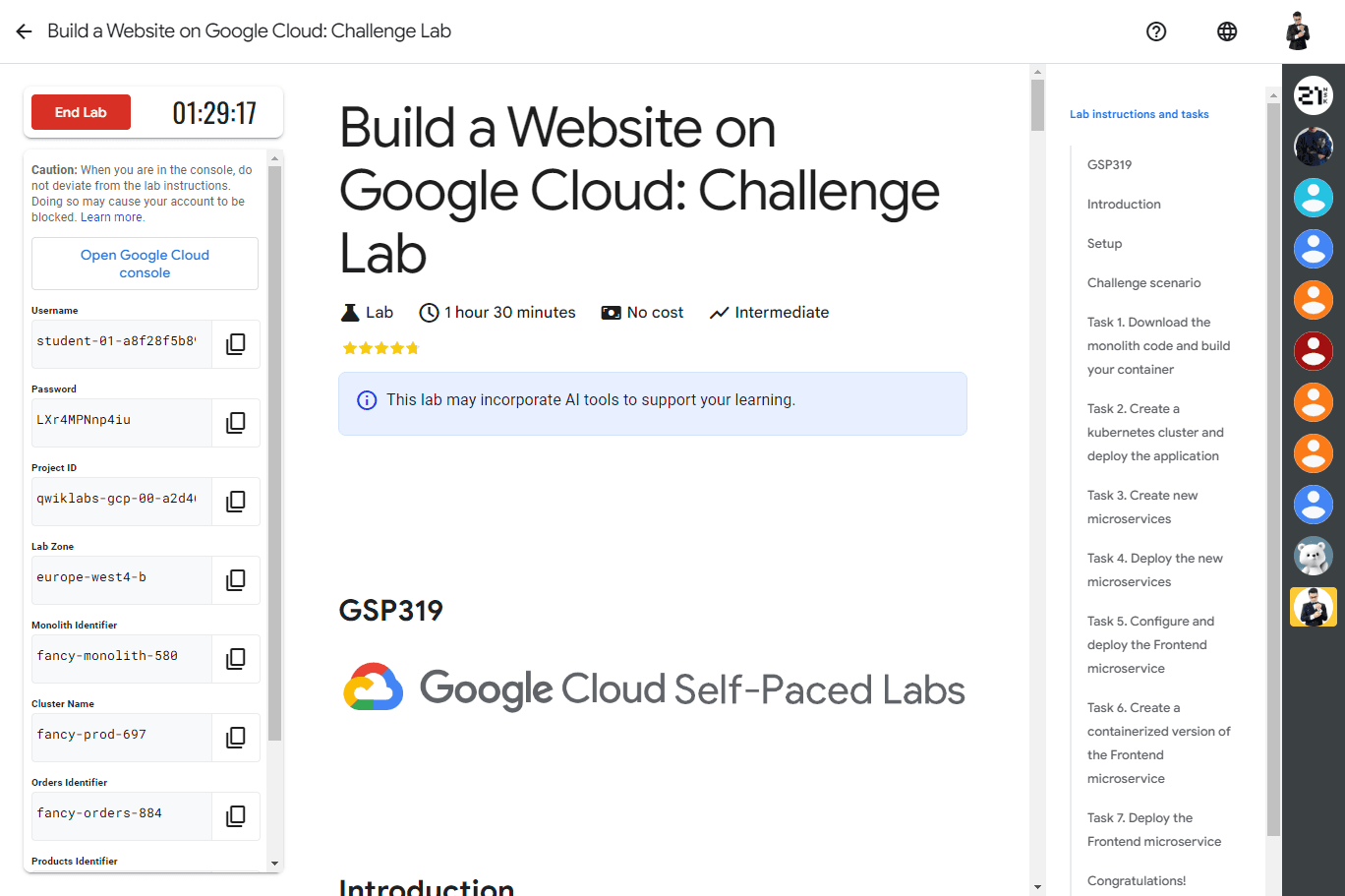 Build a Website on Google Cloud: Challenge Lab - GSP319