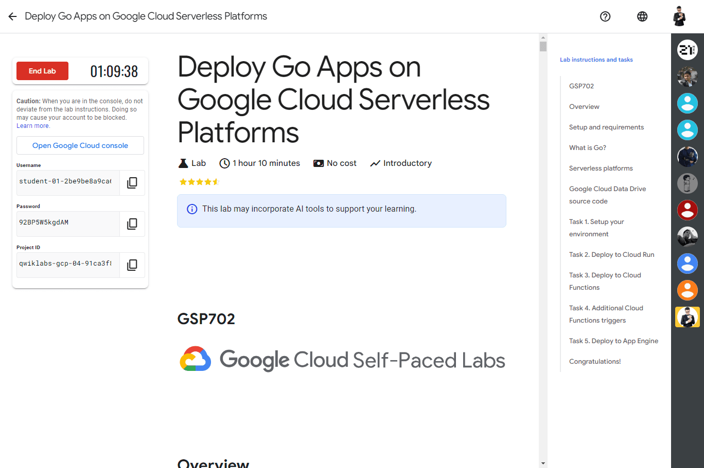 Deploy Go Apps on Google Cloud Serverless Platforms - GSP702