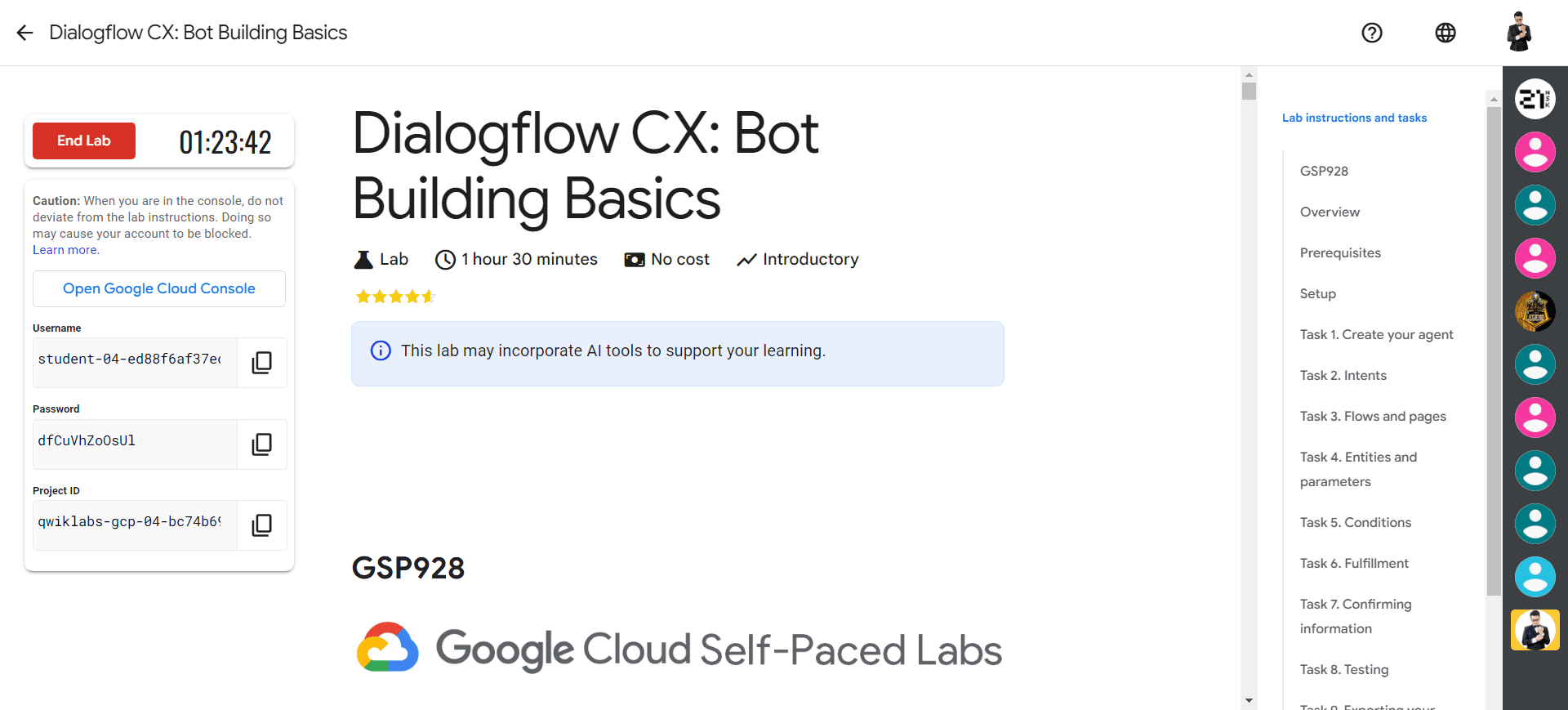 Dialogflow CX: Bot Building Basics - GSP928