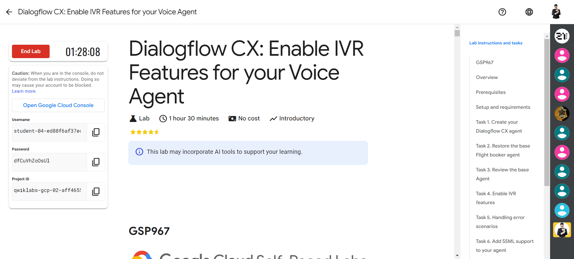 Dialogflow CX: Enable IVR Features for your Voice Agent - GSP967
