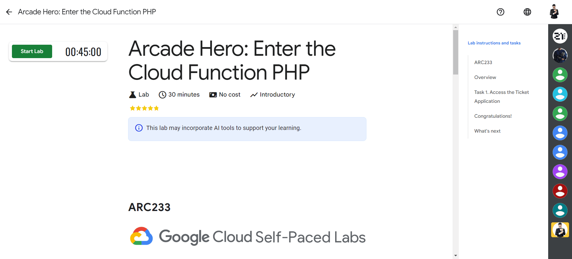 Arcade Hero: Enter the Cloud Function PHP - ARC233