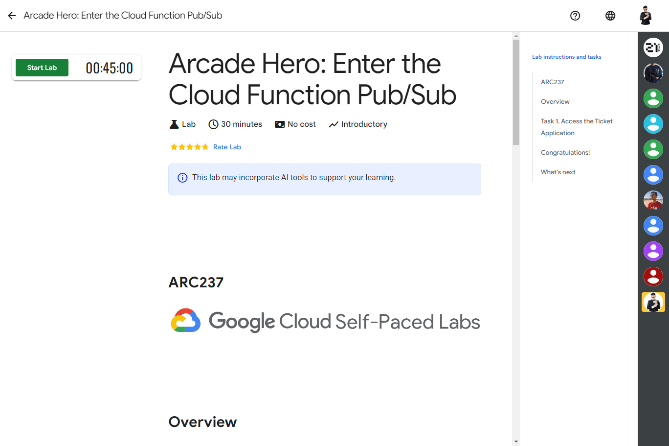 Arcade Hero: Enter the Cloud Function Pub/Sub - ARC237