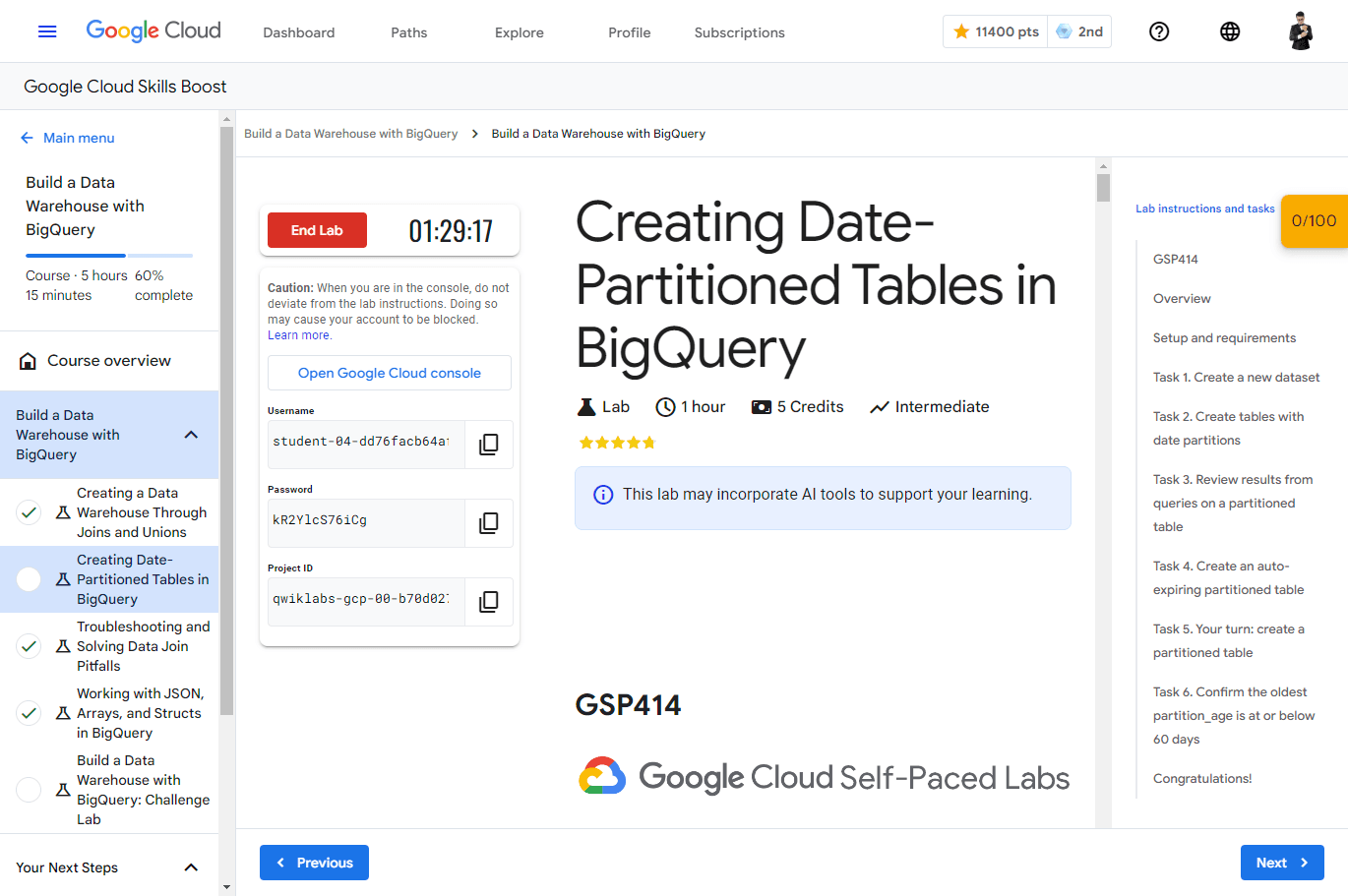 Creating Date-Partitioned Tables in BigQuery - GSP414