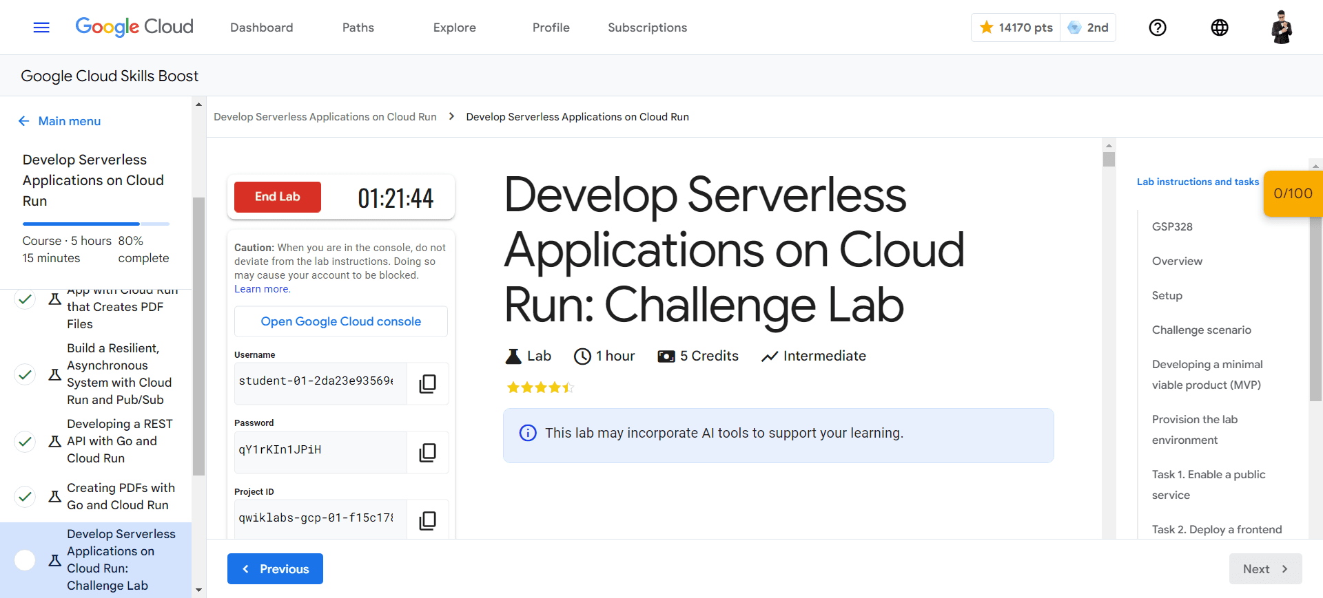 Develop Serverless Applications on Cloud Run: Challenge Lab - GSP328