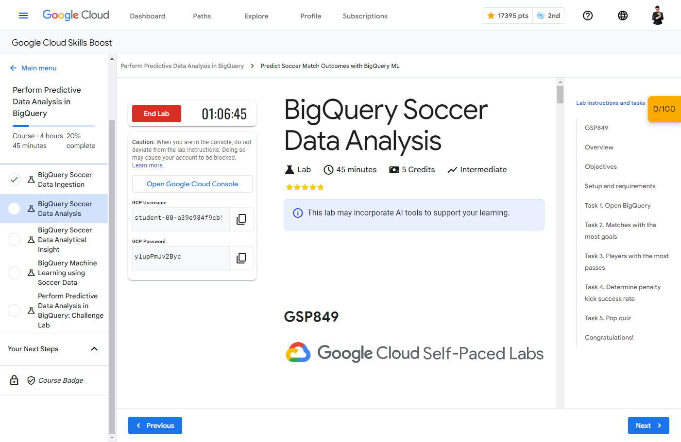 BigQuery Soccer Data Analysis - GSP849