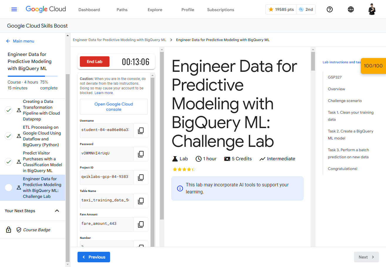 Engineer Data for Predictive Modeling with BigQuery ML: Challenge Lab - GSP327