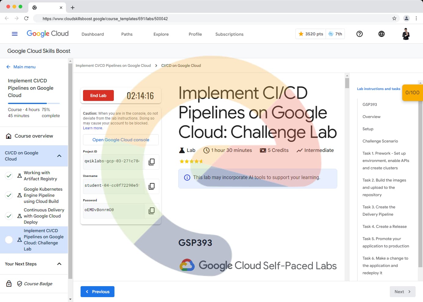 Implement CI/CD Pipelines on Google Cloud: Challenge Lab - GSP393