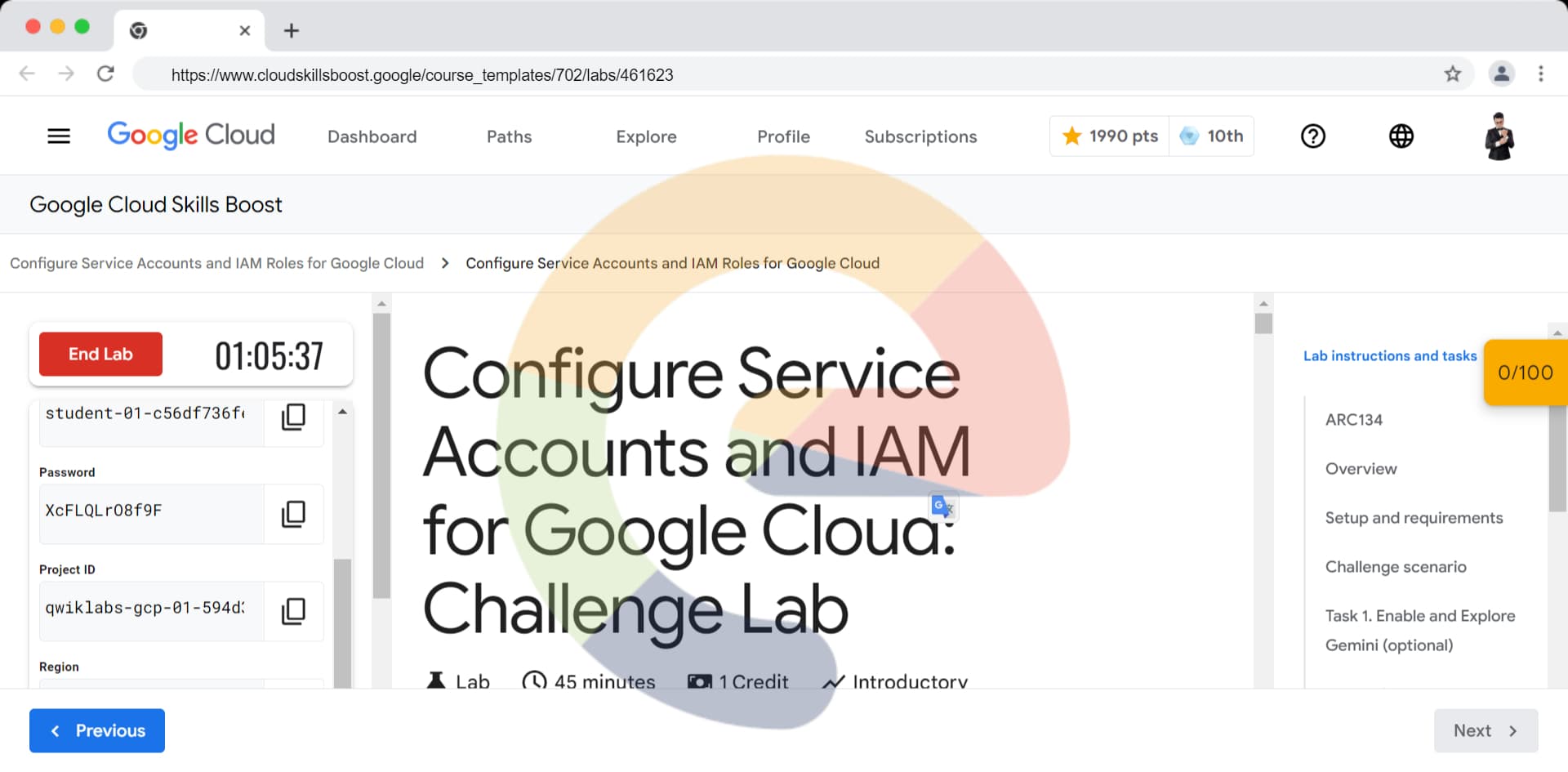 Configure Service Accounts and IAM for Google Cloud: Challenge Lab - ARC134