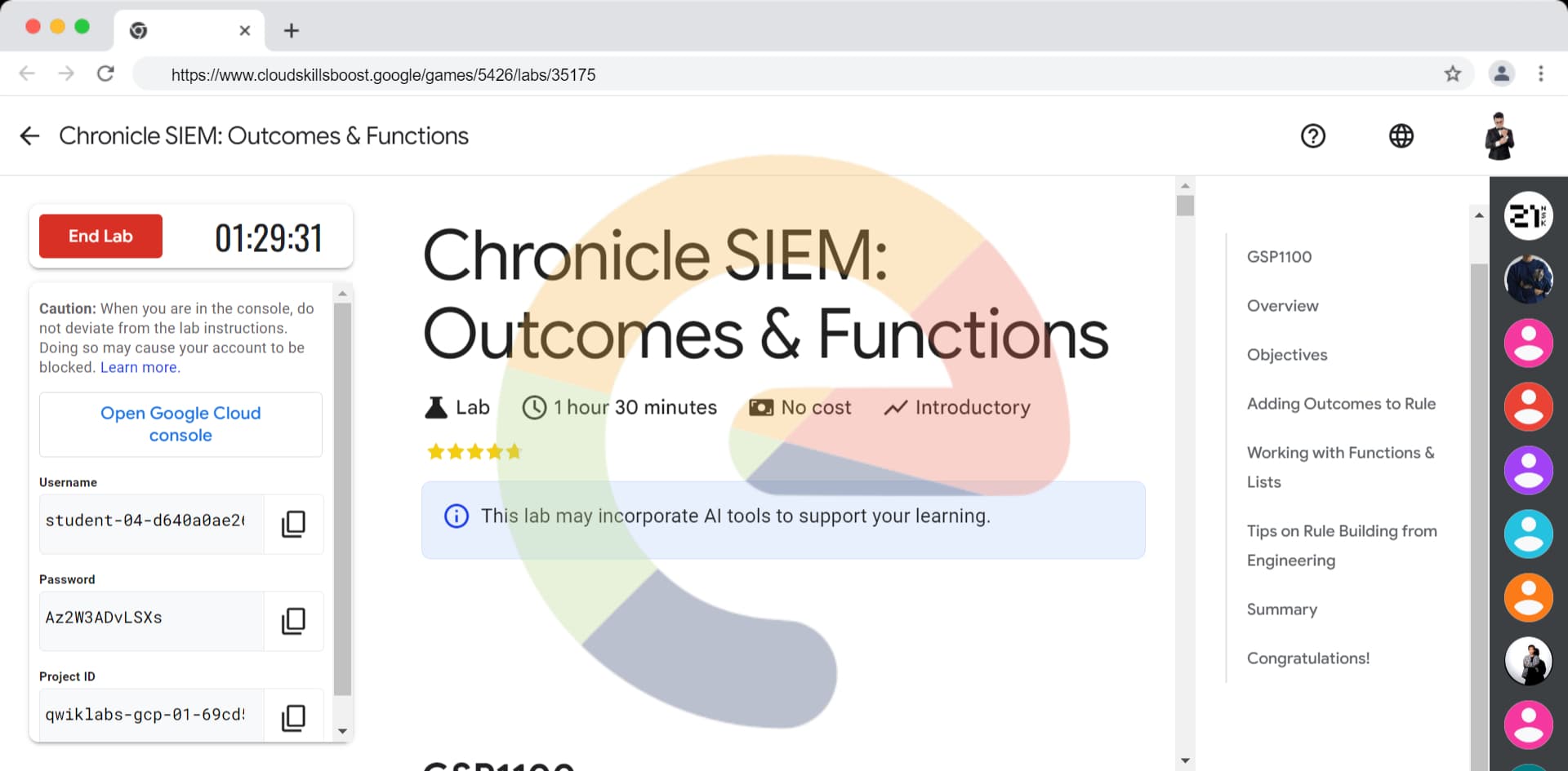 Chronicle SIEM: Outcomes & Functions - GSP1100