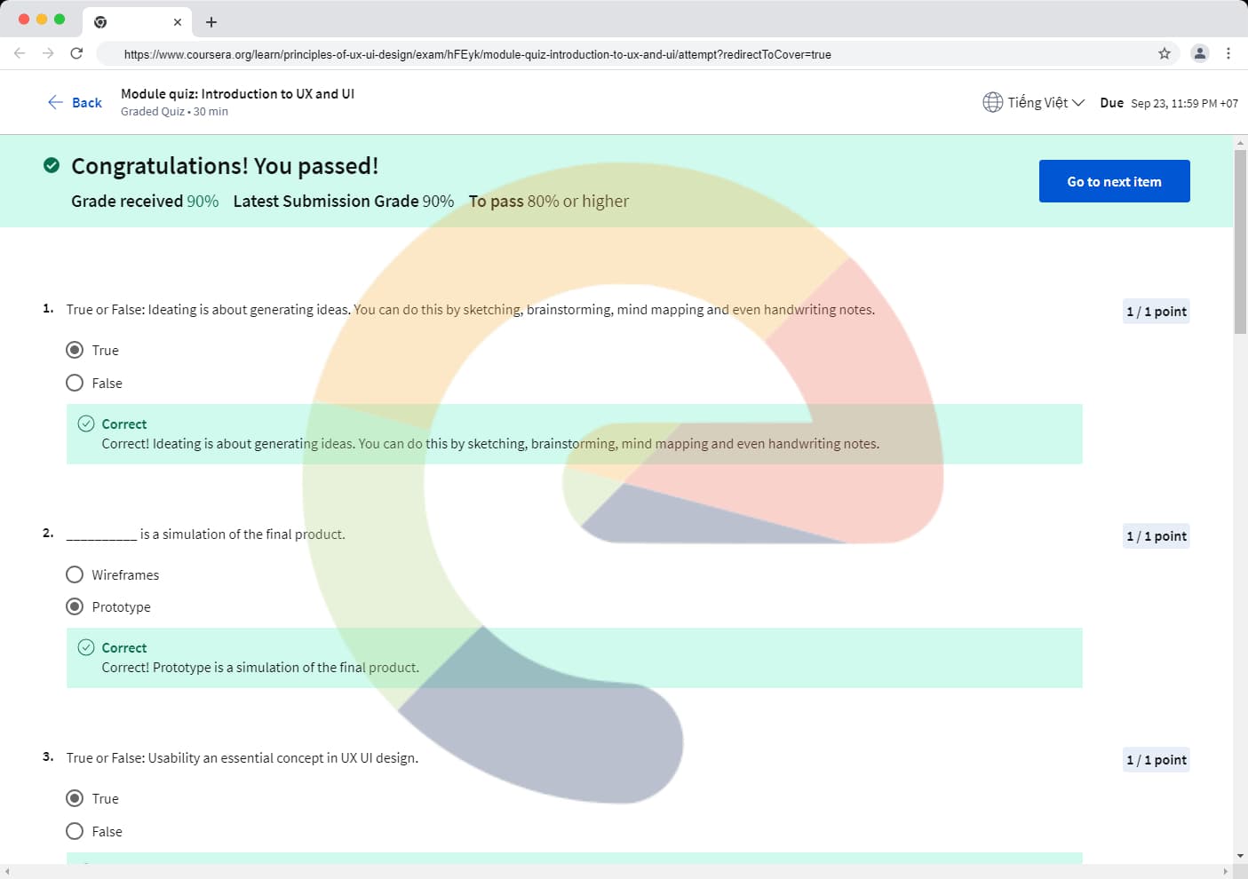 Module quiz: Introduction to UX and UI