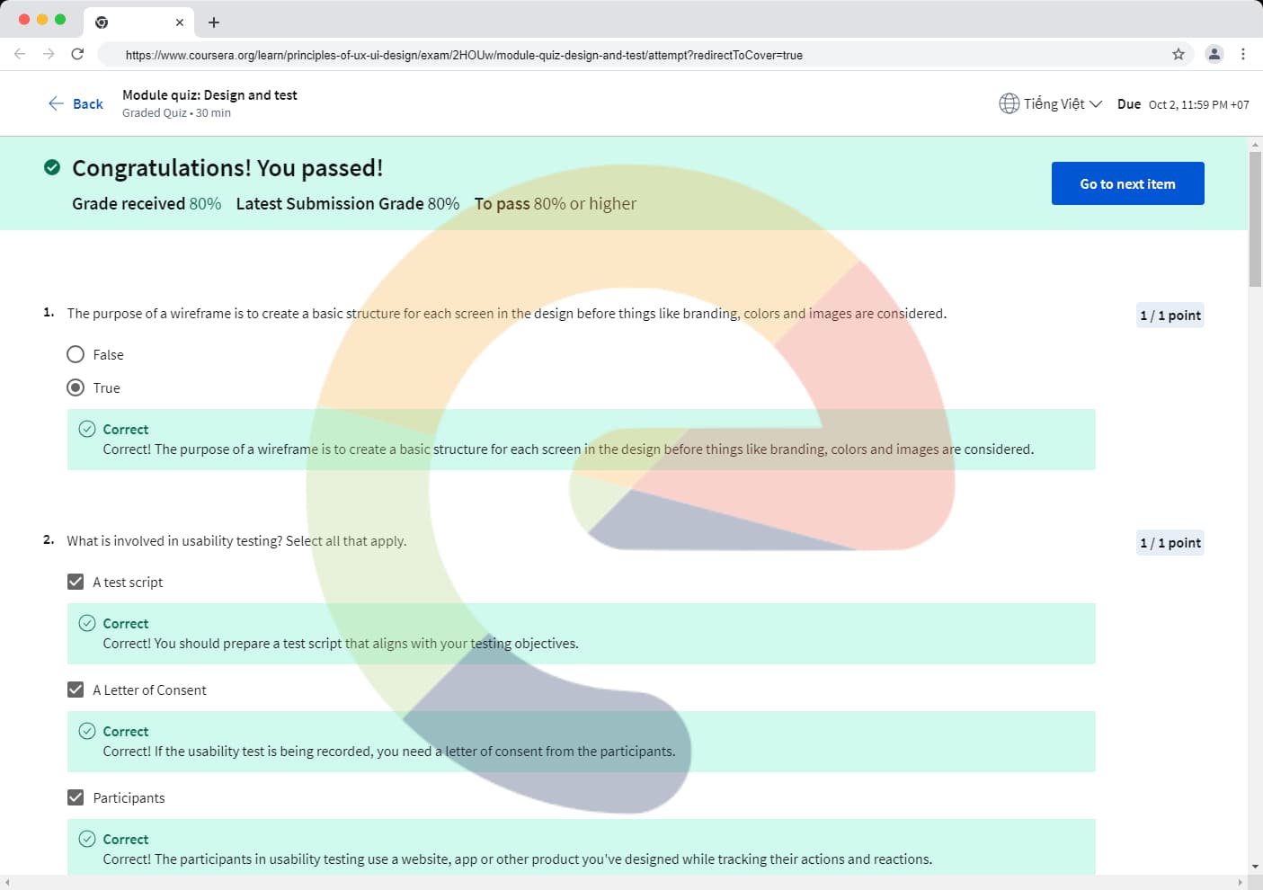 Module quiz: Design and test - UI/UX