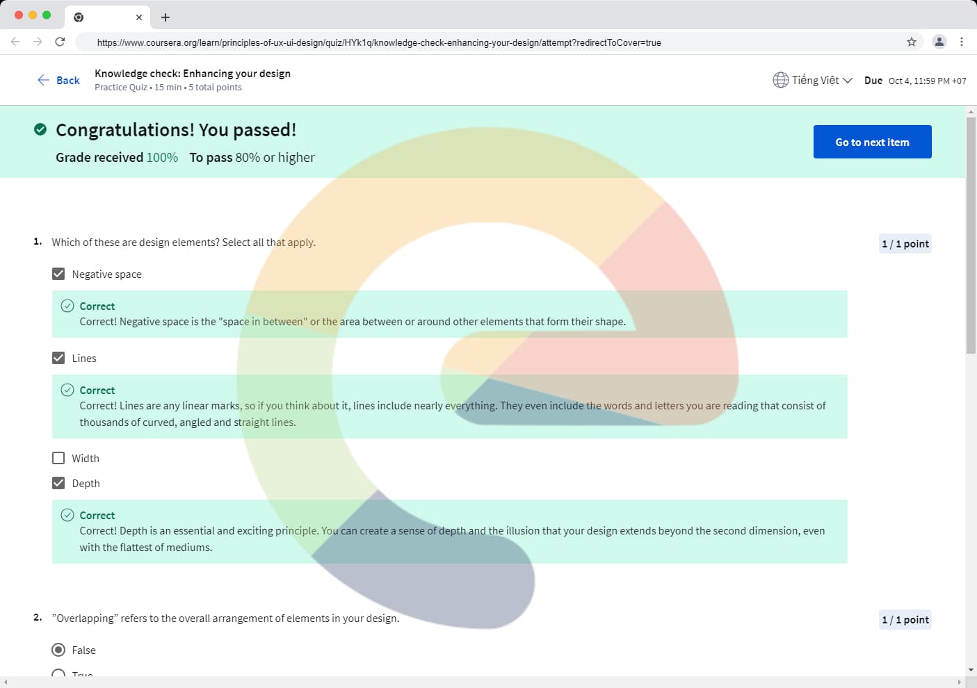 Knowledge check: Enhancing your design - UI/UX