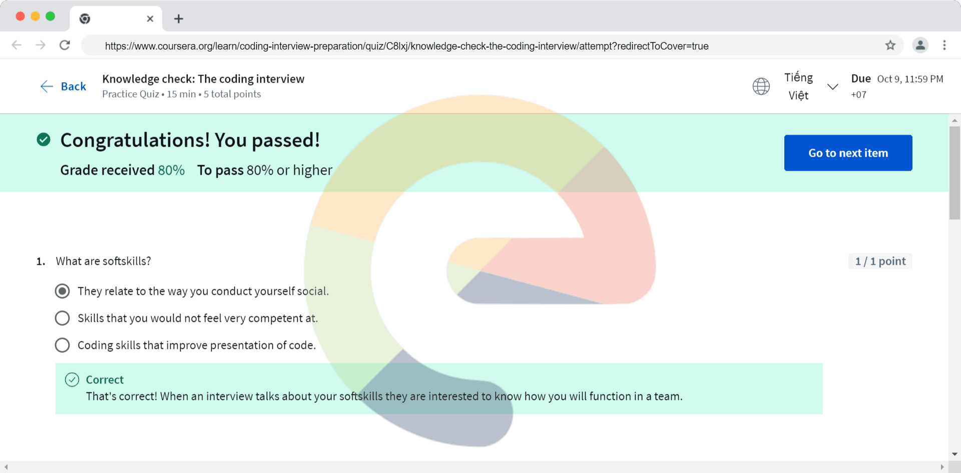 Knowledge check: The coding interview