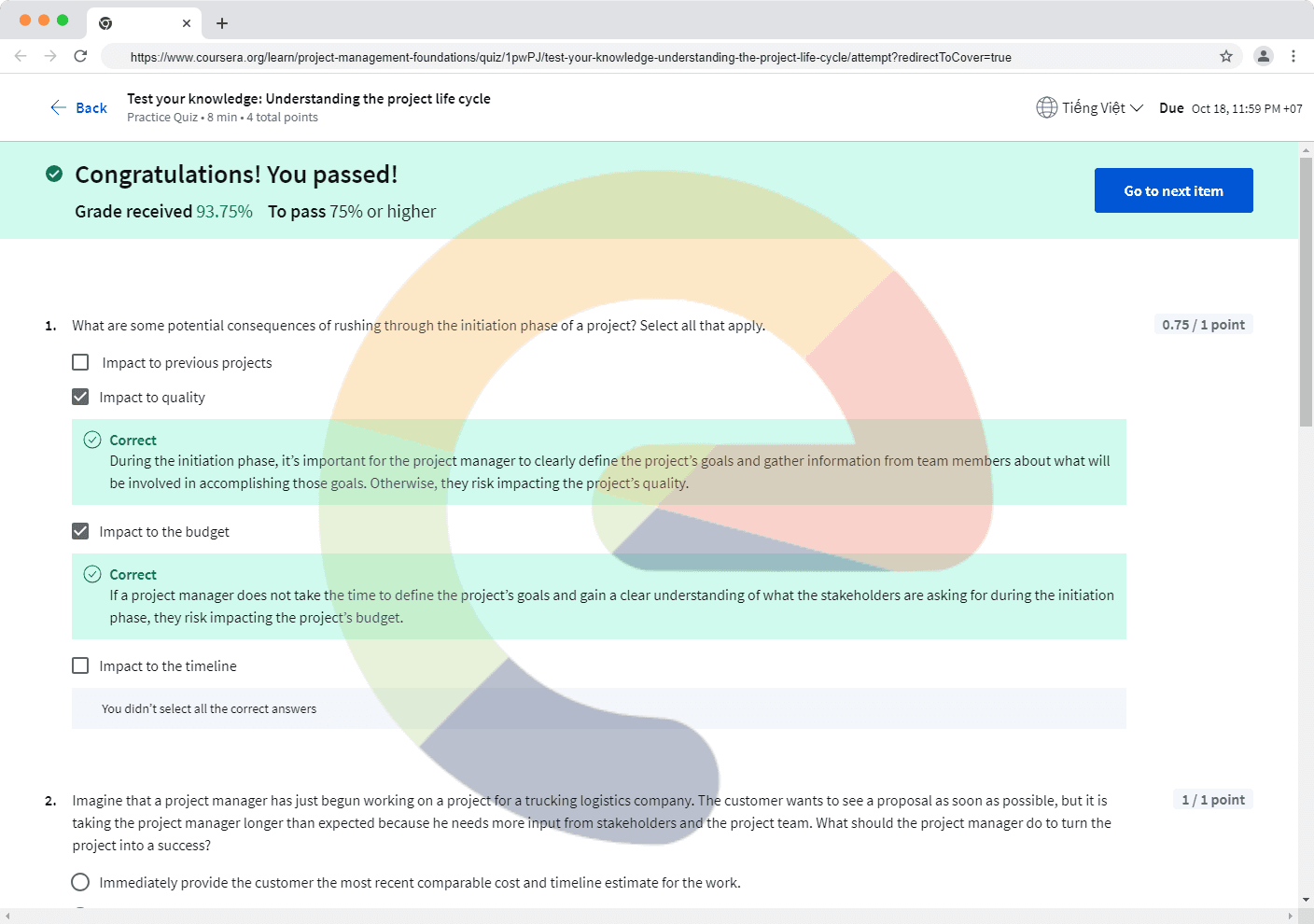 Test your knowledge: Understanding the project life cycle