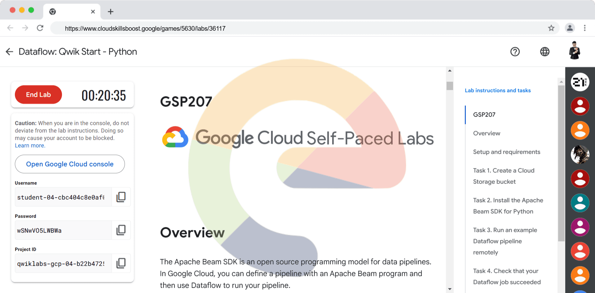 Dataflow: Qwik Start - Python - GSP207