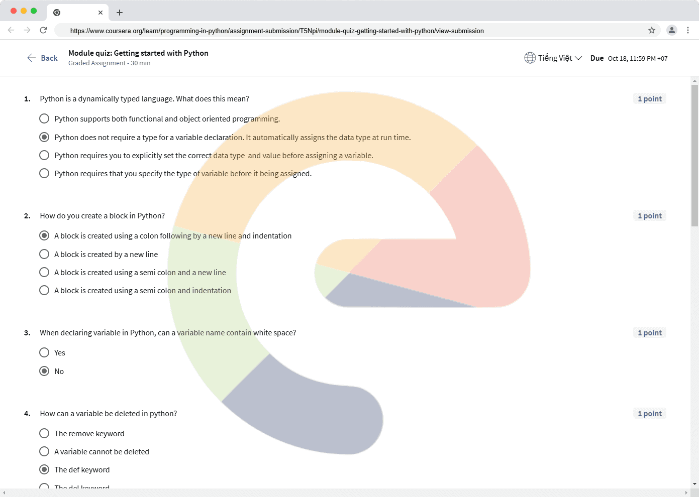 Module quiz: Getting started with Python - Module 1