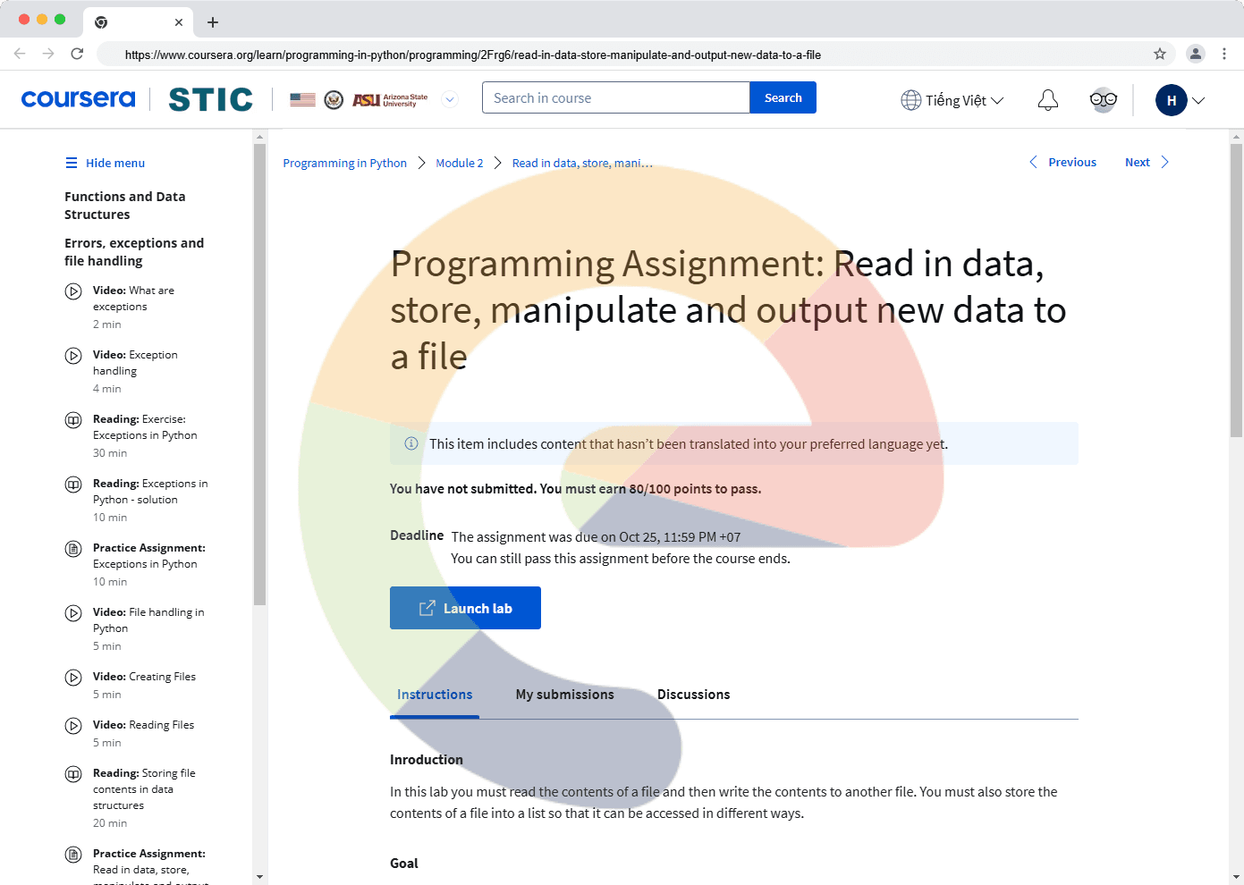 Programming Assignment: Read in data, store, manipulate and output new data to a file