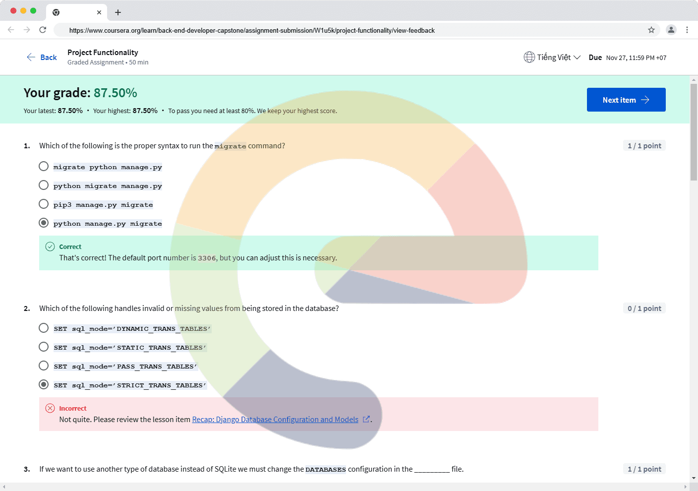 Back-End Developer Capstone - Project Functionality