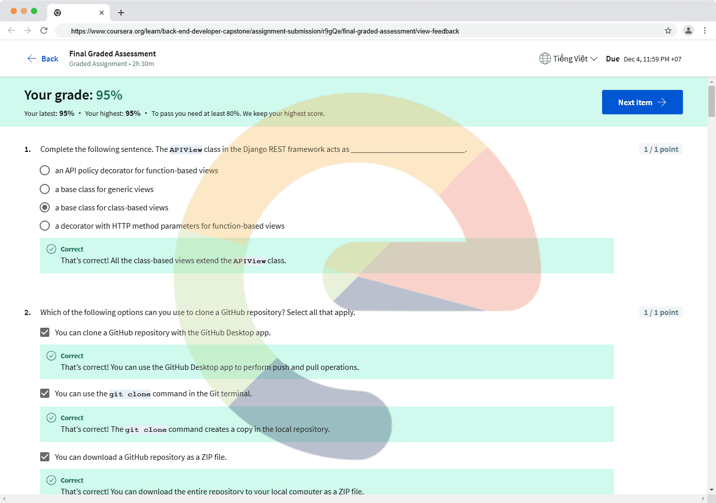 Back-End Developer Capstone - Final Graded Assessment