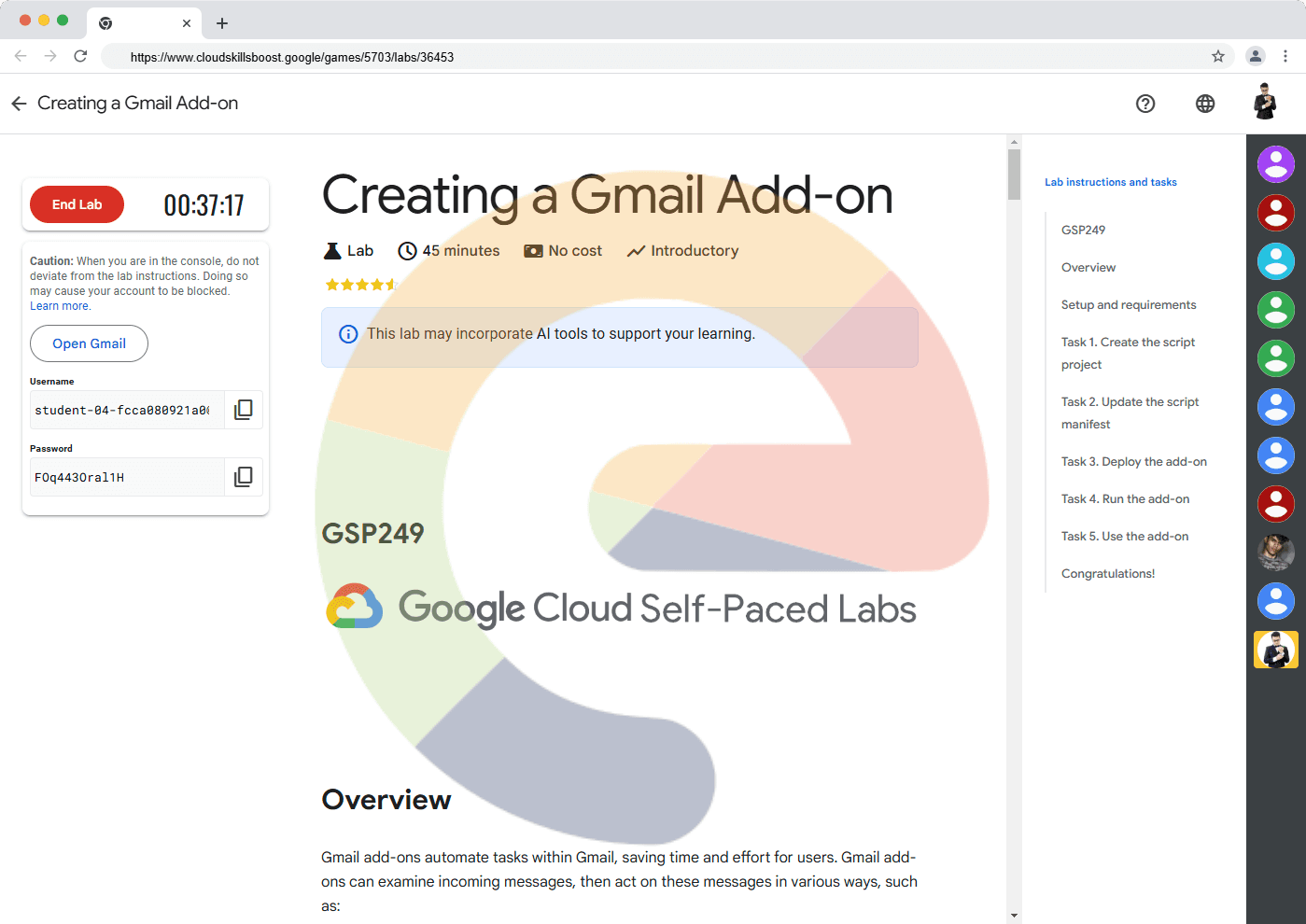 Creating a Gmail Add-on - GSP249