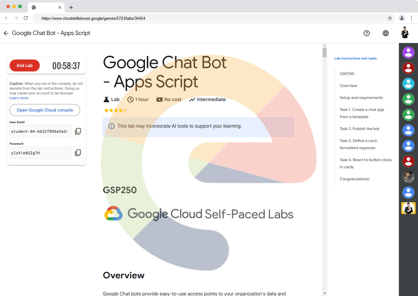 Google Chat Bot - Apps Script - GSP250