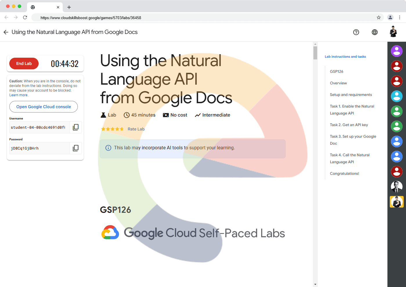 Using the Natural Language API from Google Docs - GSP126