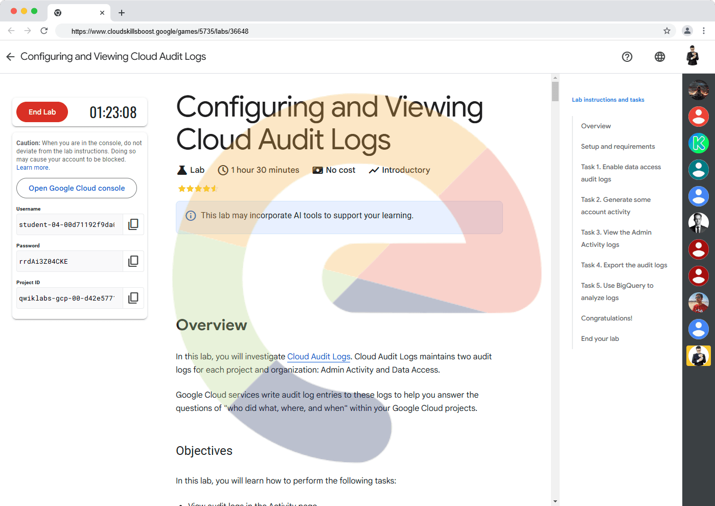 Configuring and Viewing Cloud Audit Logs