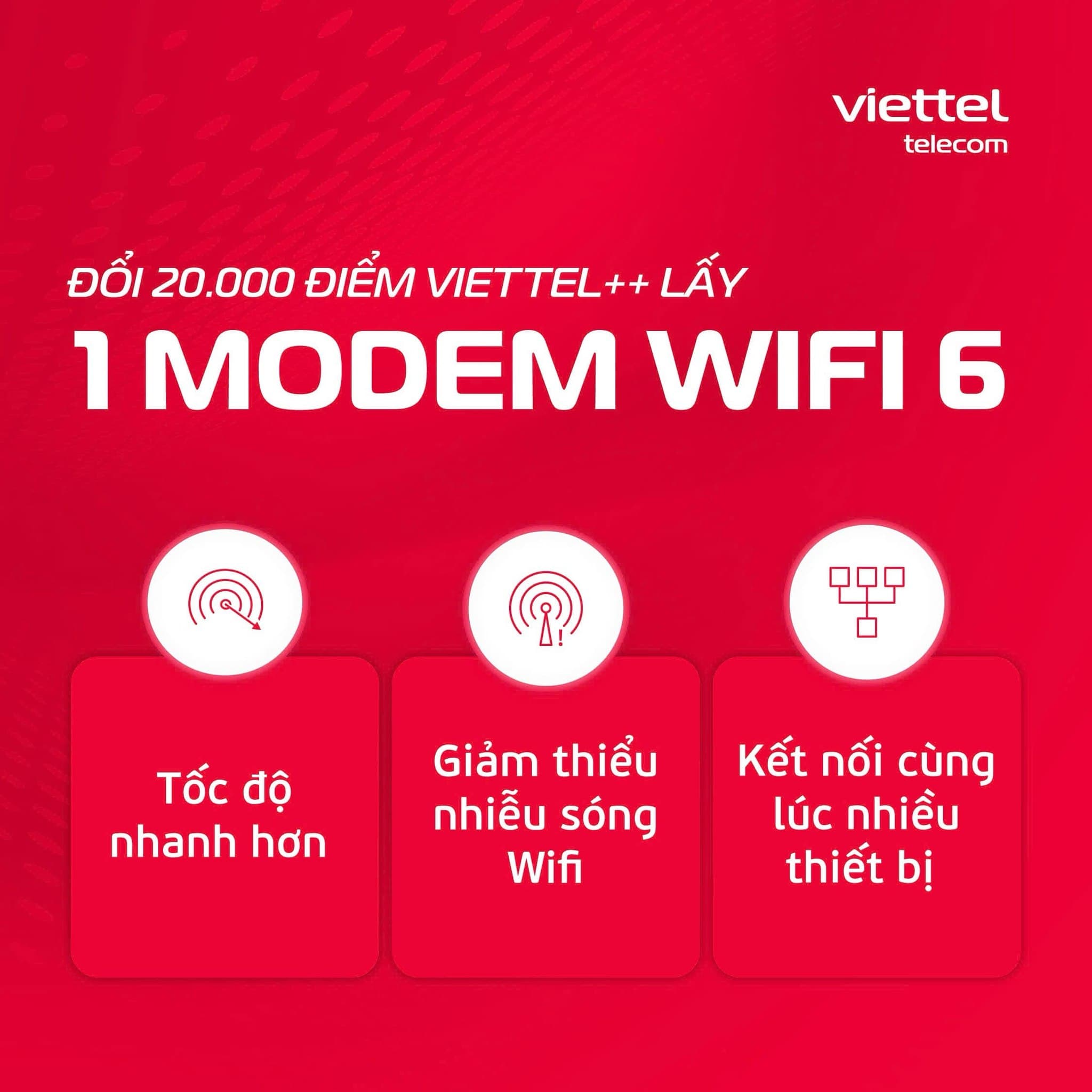 Đổi 20.000 điểm Viettel++ lấy Wifi 6