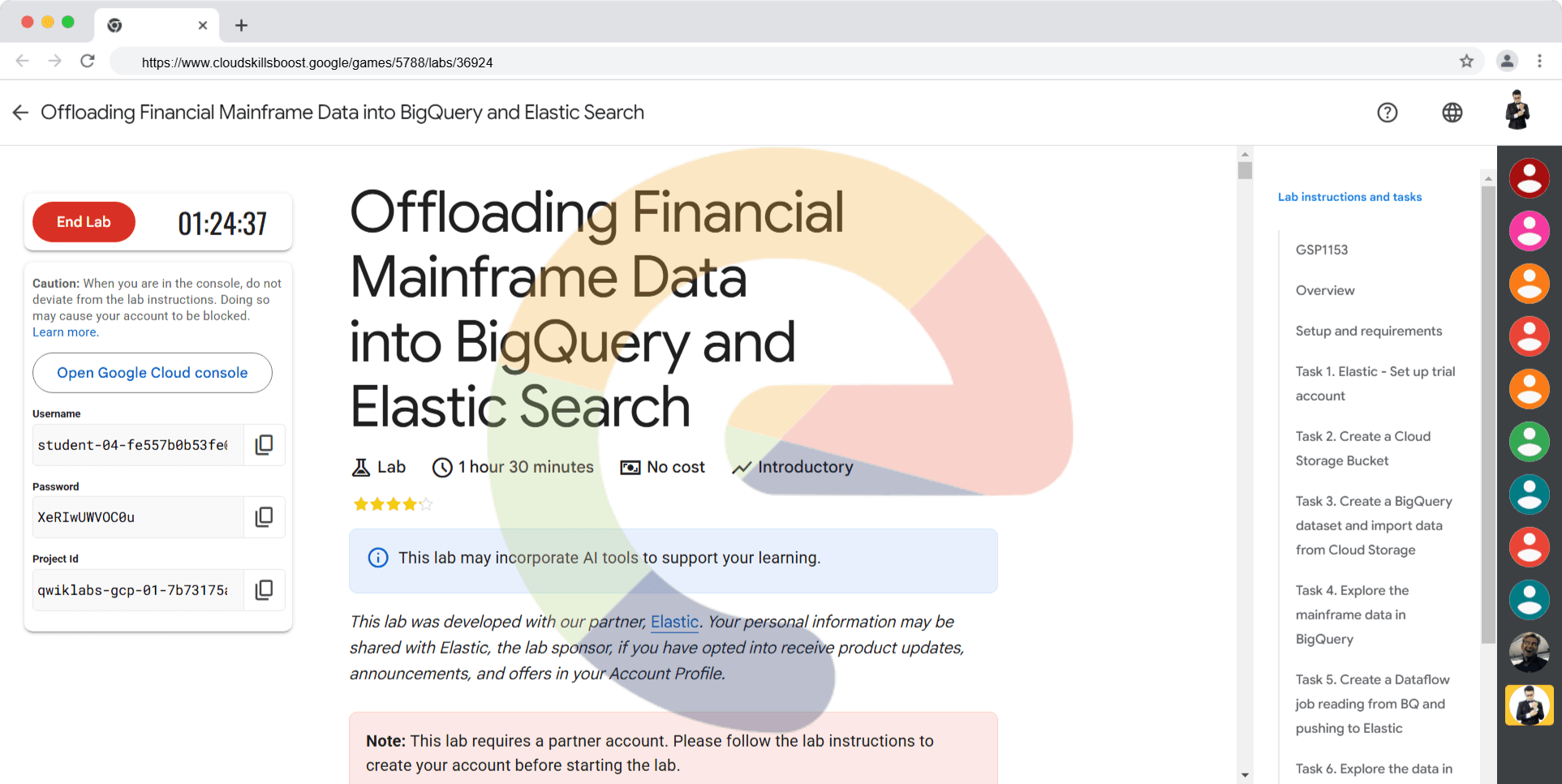 Offloading Financial Mainframe Data into BigQuery and Elastic Search - GSP1153