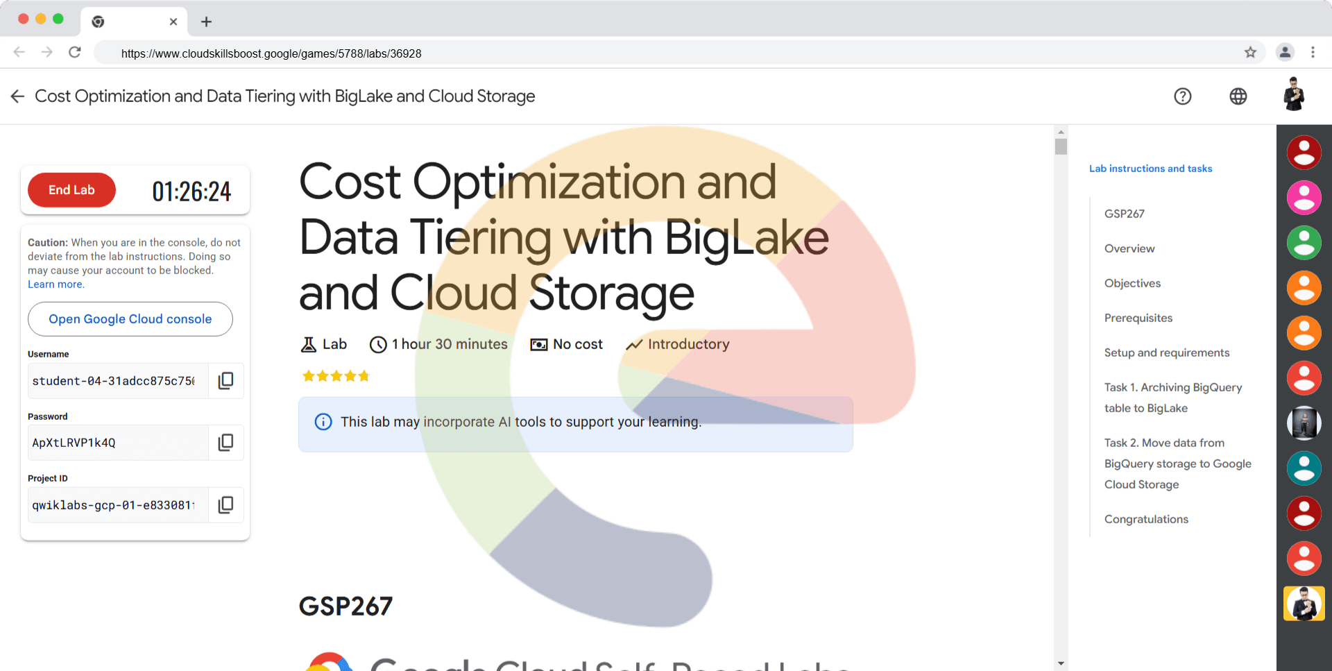 Cost Optimization and Data Tiering with BigLake and Cloud Storage - GSP267