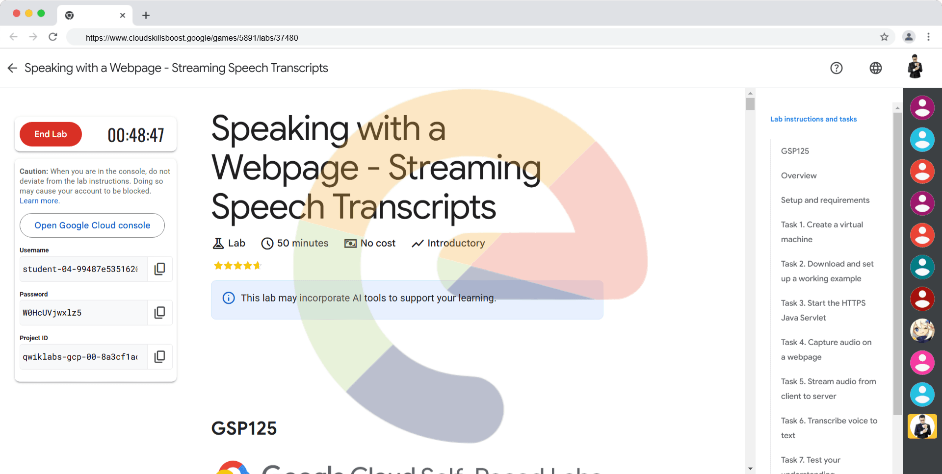 Speaking with a Webpage - Streaming Speech Transcripts - GSP125