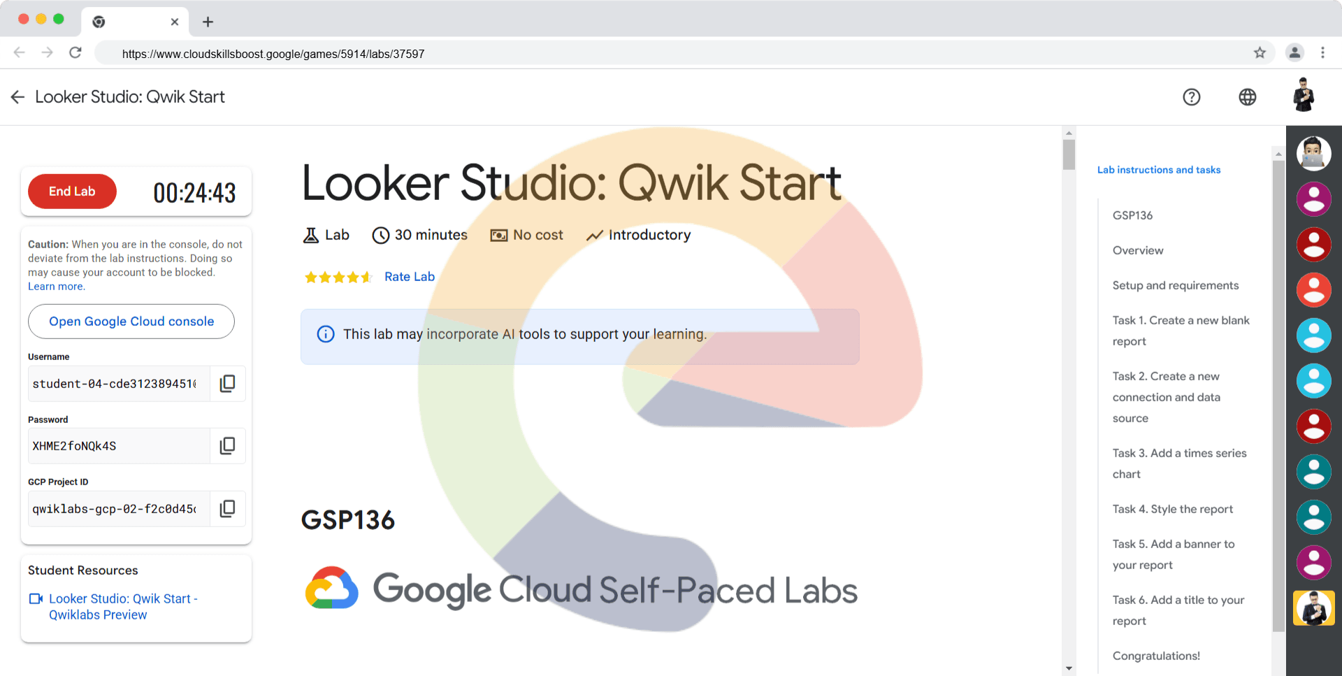 Looker Studio: Qwik Start - GSP136