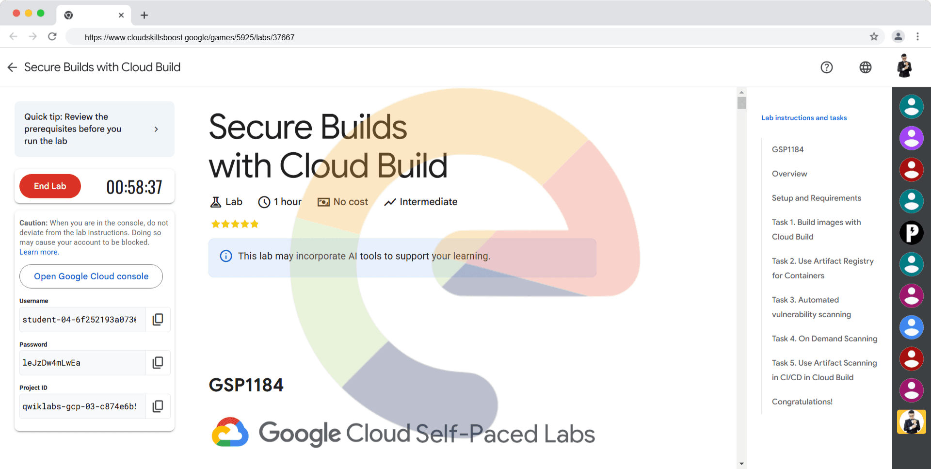 Secure Builds with Cloud Build - GSP1184