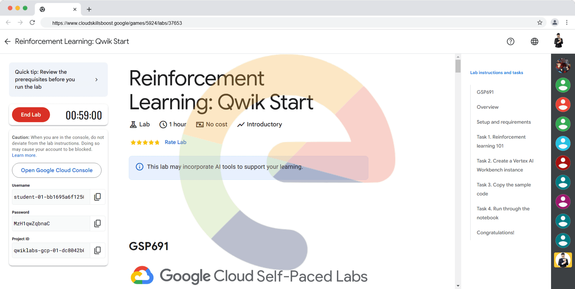 Reinforcement Learning: Qwik Start - GSP691
