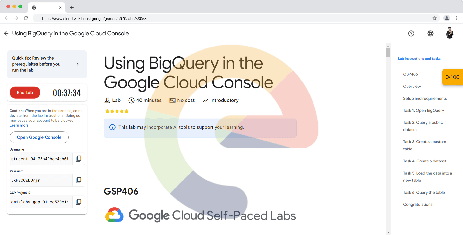 Using BigQuery in the Google Cloud Console - GSP406