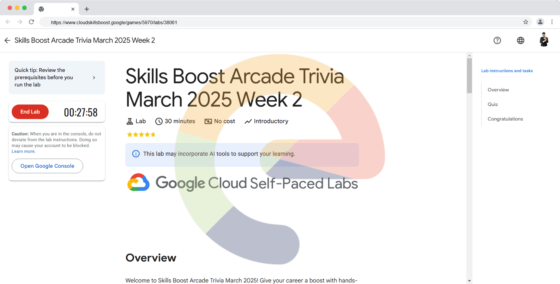 Skills Boost Arcade Trivia March 2025 Week 2 (Solution)