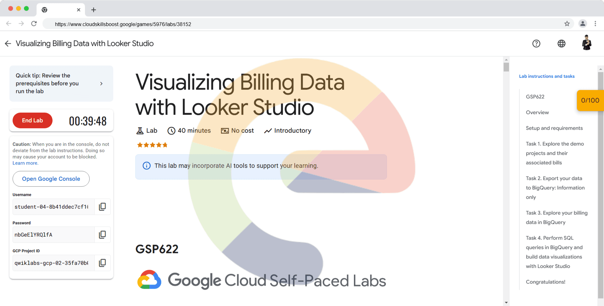 Visualizing Billing Data with Looker Studio - GSP622