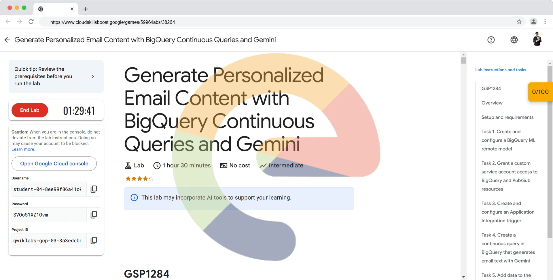 Generate Personalized Email Content with BigQuery Continuous Queries and Gemini - GSP1284