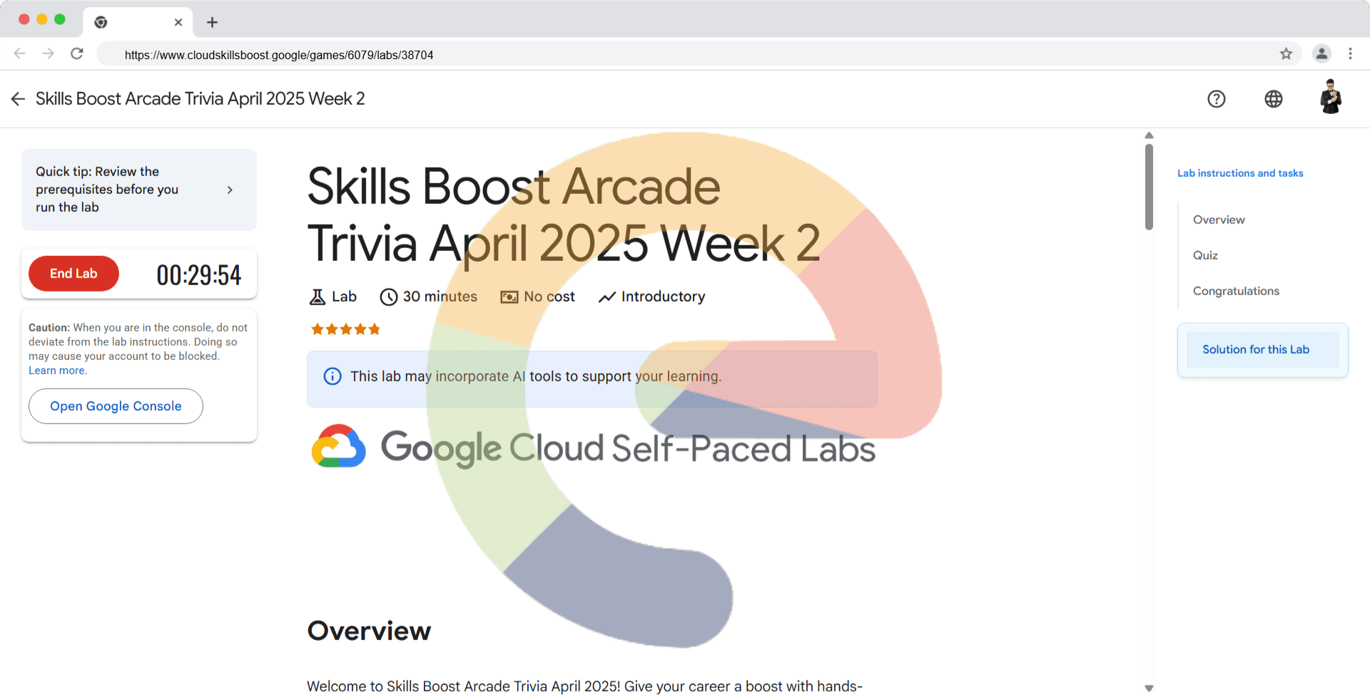 Skills Boost Arcade Trivia April 2025 Week 2 (Solution)