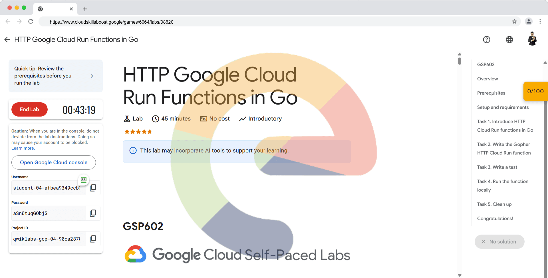 HTTP Google Cloud Run Functions in Go - GSP602