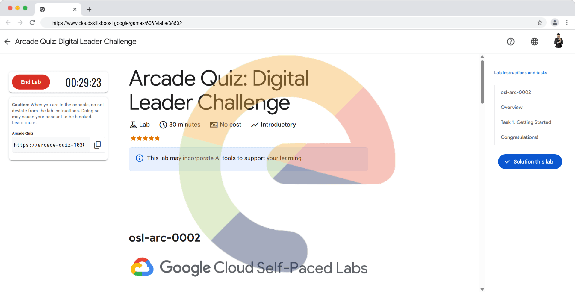 Arcade Quiz: Digital Leader Challenge - osl-arc-0002