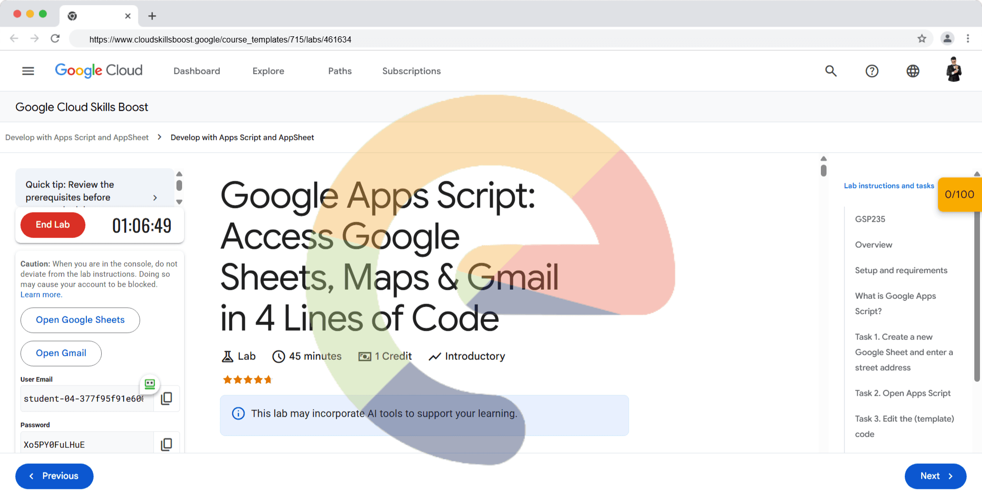 Google Apps Script: Access Google Sheets, Maps & Gmail in 4 Lines of Code - GSP235
